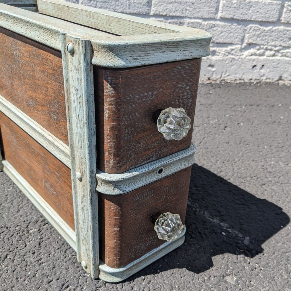 Desk Top Organizer Salvaged From Dilapidated Vintage Sewing Cabinet - Picture 3 of 7
